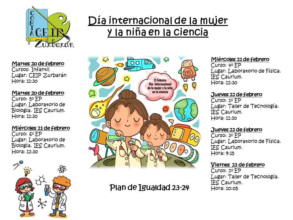 Díptico niña en la ciencia